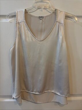 Pj Harlow Harlow Jill Ivory Satin V-Neck Sleeveless Sleep Top